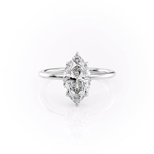 The Sandra Set With A 2.5 Carat Marquise Lab Diamond