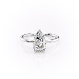 The Sandra Set With A 1 Carat Pear Lab Diamond
