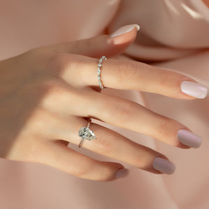 The Sandra Set With A 2 Carat Pear Lab Diamond