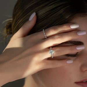 The Sandra Set With A 2 Carat Pear Lab Diamond
