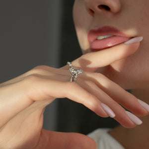 The Sandra Set With A 2 Carat Pear Lab Diamond