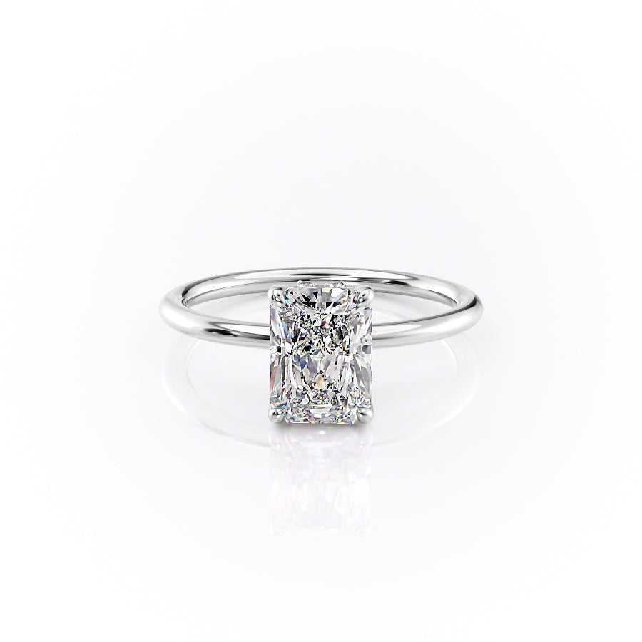 The Sandra Set With A 2.5 Carat Radiant Lab Diamond