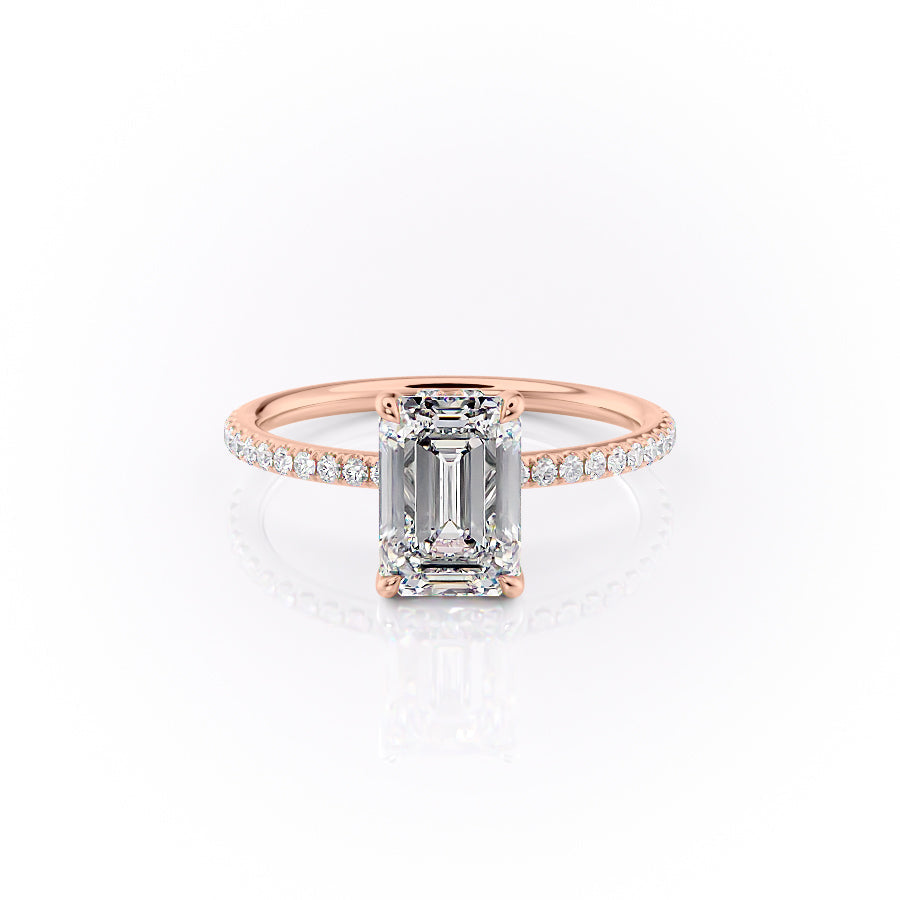 The Pave Sandra Set With A 3 Carat Emerald Lab Diamond