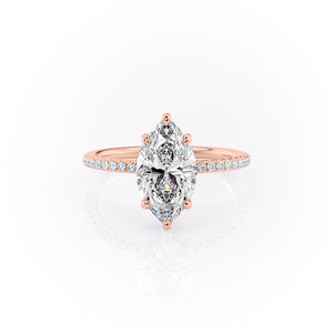 The Pave Sandra Set With A 3 Carat Marquise Lab Diamond