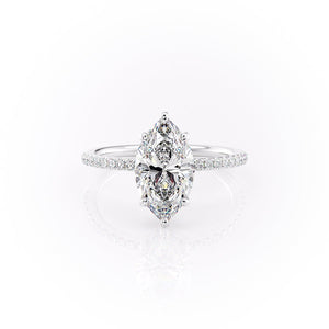 The Pave Sandra Set With A 3.5 Carat Marquise Moissanite
