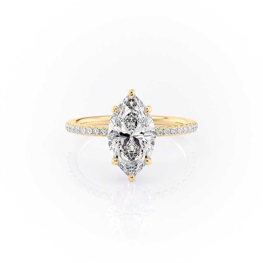 The Pave Sandra Set With A 2 Carat Marquise Moissanite