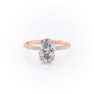 The Pave Sandra Set With A 3.5 Carat Oval Moissanite