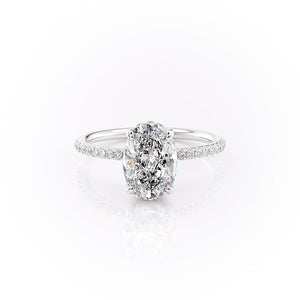The Pave Sandra Set With A 2 Carat Oval Lab Diamond