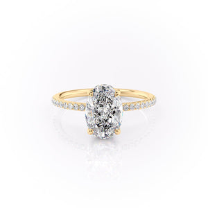 The Pave Sandra Set With A 3 Carat Oval Moissanite
