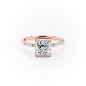 The Pave Sandra Set With A 4.5 Carat Princess Moissanite