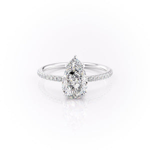The Pave Sandra Set With A 5 Carat Pear Moissanite