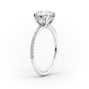The Pave Sandra Set With A 1 Carat Pear Lab Diamond