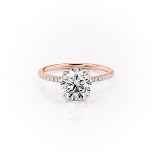The Pave Sandra Set With A 2 Carat Round Lab Diamond