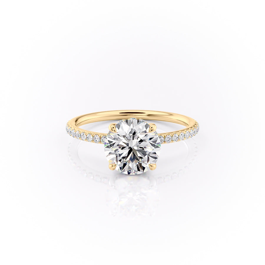 The Pave Sandra Set With A 3 Carat Round Lab Diamond