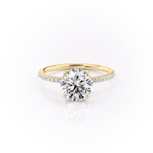 The Pave Sandra Set With A 1 Carat Round Moissanite