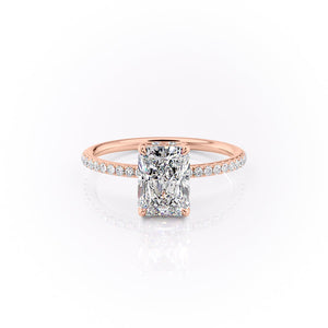 The Pave Sandra Set With A 5 Carat Radiant Moissanite