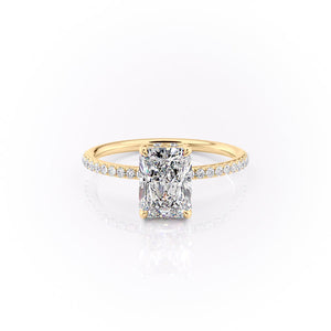 The Pave Sandra Set With A 3 Carat Radiant Moissanite