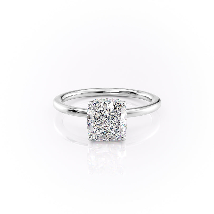 The Margot Set With A 2.5 Carat Cushion Lab Diamond