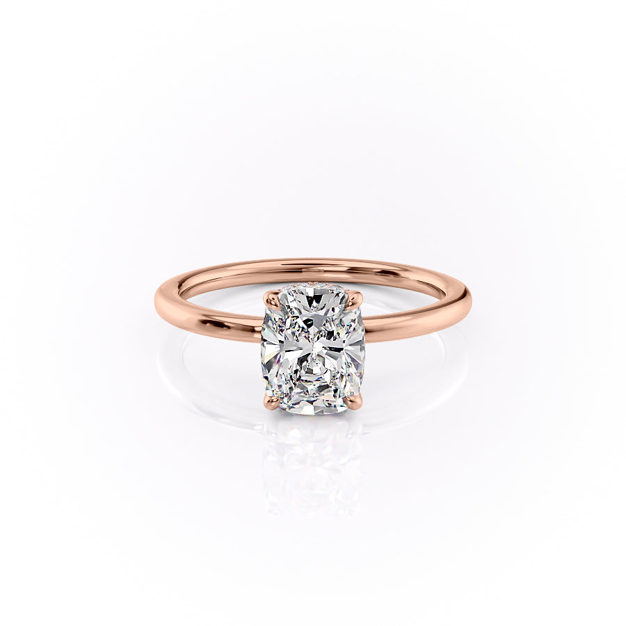 The Margot Set With A 3 Carat Elongated Cushion Lab Diamond