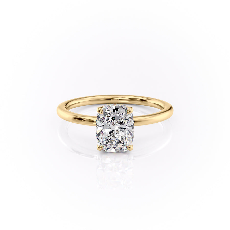 The Margot Set With A 2.5 Carat Elongated Cushion Lab Diamond