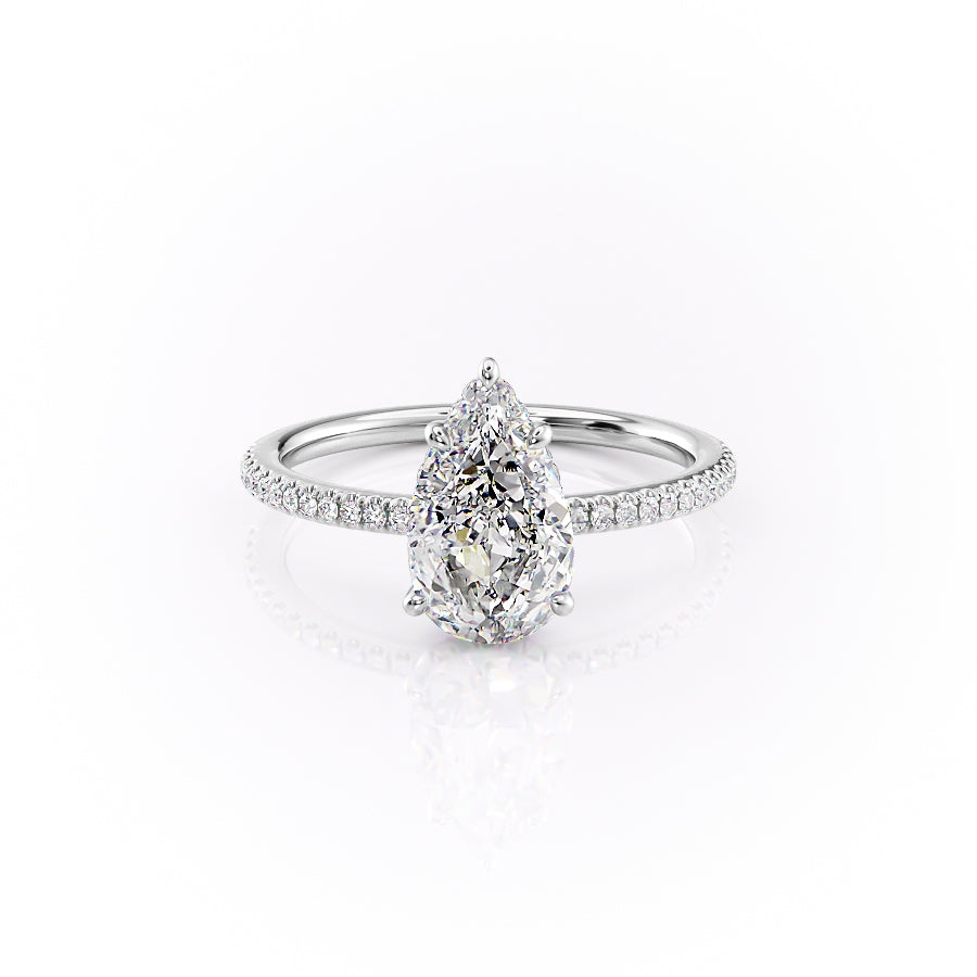 The Pave Margot Set With A 2 Carat Pear Lab Diamond