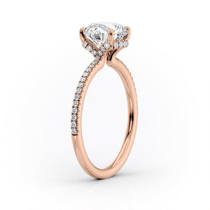 The Pave Margot Set With A 2.5 Carat Round Lab Diamond