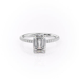 The Pave Margot Set With A 2.5 Carat Emerald Lab Diamond