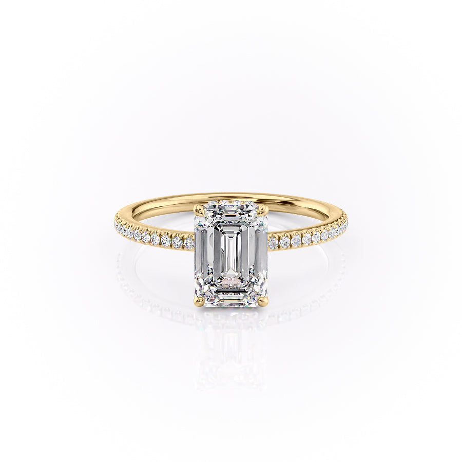 The Pave Margot Set With A 1.5 Carat Emerald Lab Diamond
