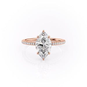 The Pave Margot Set With A 1 Carat Marquise Lab Diamond
