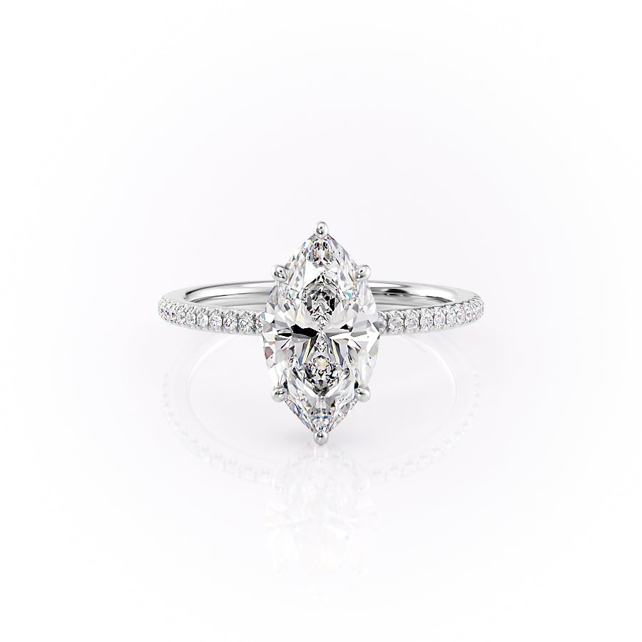 The Pave Margot Set With A 3 Carat Marquise Lab Diamond