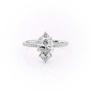 The Pave Margot Set With A 1 Carat Marquise Lab Diamond