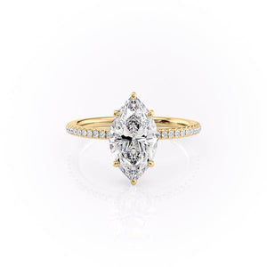 The Pave Margot Set With A 3 Carat Marquise Lab Diamond