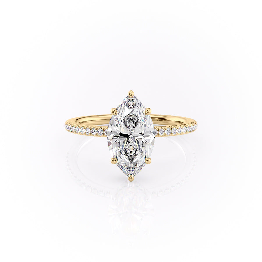 The Pave Margot Set With A 2.5 Carat Marquise Moissanite