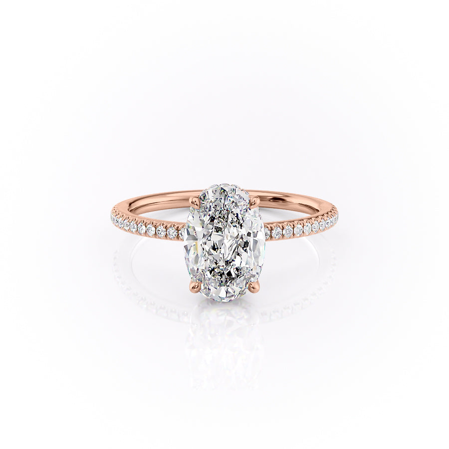 The Pave Margot Set With A 1 Carat Oval Lab Diamond