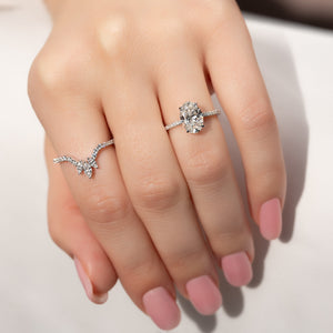 The Pave Margot Set With A 2.5 Carat Oval Lab Diamond