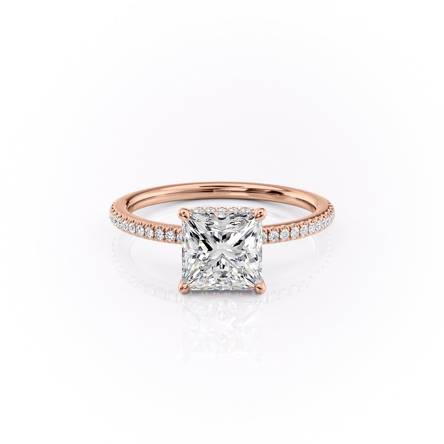 The Pave Margot Set With A 4.5 Carat Princess Moissanite