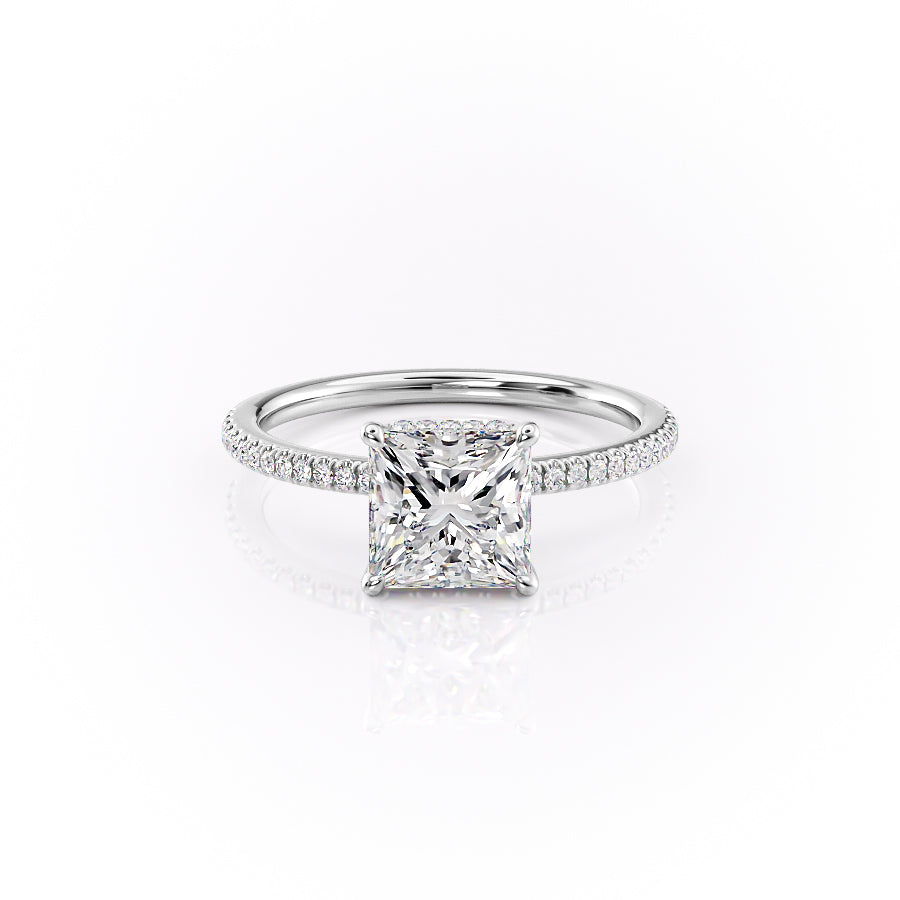 The Pave Margot Set With A 2.5 Carat Princess Lab Diamond