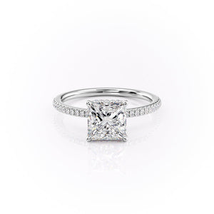 The Pave Margot Set With A 2 Carat Princess Lab Diamond