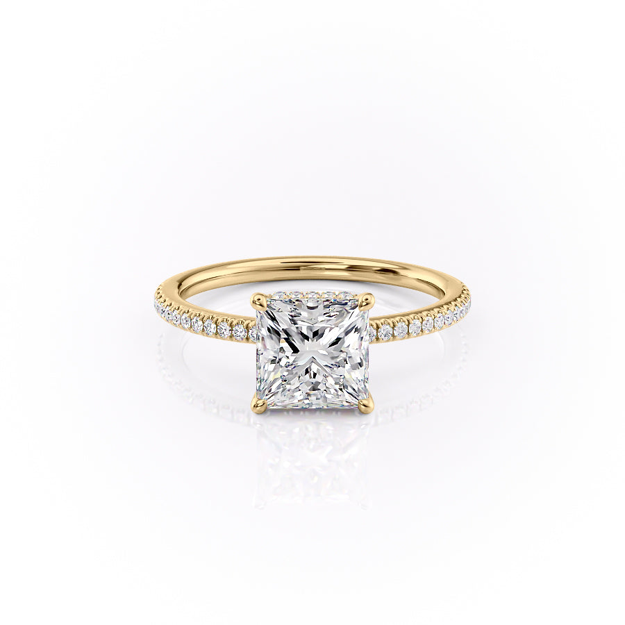 The Pave Margot Set With A 2 Carat Princess Lab Diamond