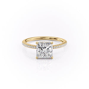 The Pave Margot Set With A 2.5 Carat Princess Lab Diamond