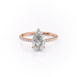 The Pave Margot Set With A 1.5 Carat Pear Moissanite