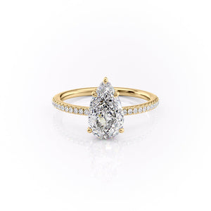 The Pave Margot Set With A 1 Carat Pear Lab Diamond