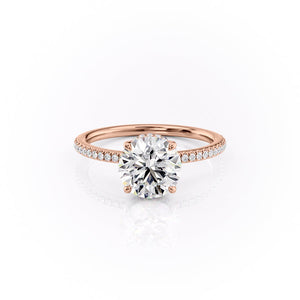 The Pave Margot Set With A 2.5 Carat Round Lab Diamond