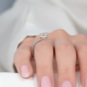 The Pave Margot Set With A 3 Carat Round Lab Diamond