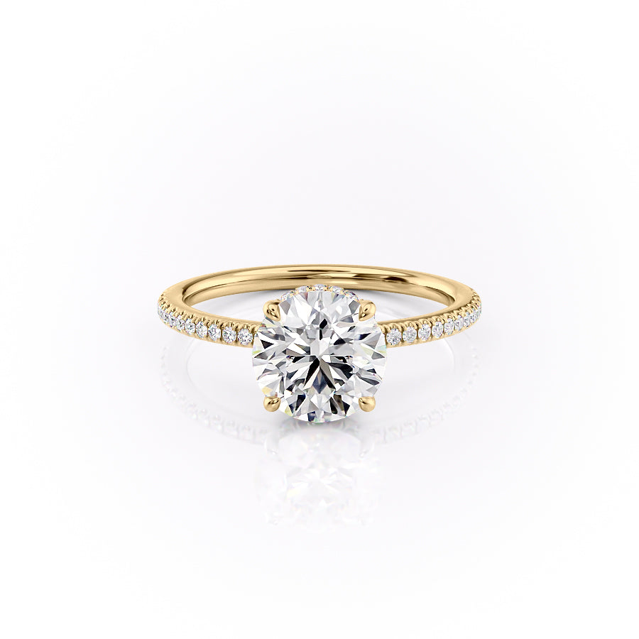 The Pave Margot Set With A 3 Carat Round Lab Diamond