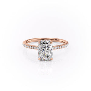 The Pave Margot Set With A 1.5 Carat Radiant Moissanite