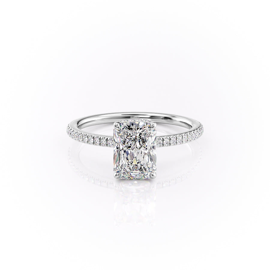 The Pave Margot Set With A 2.5 Carat Radiant Lab Diamond