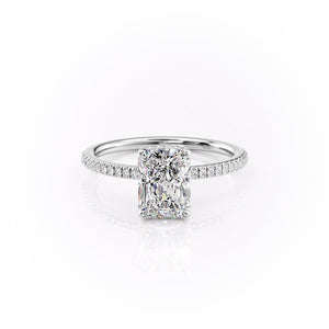 The Pave Margot Set With A 2.5 Carat Radiant Lab Diamond