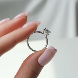 The Pave Margot Set With A 3 Carat Radiant Lab Diamond