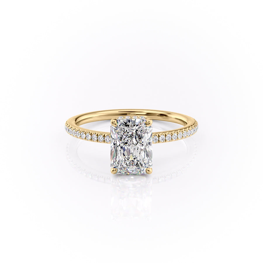 The Pave Margot Set With A 4.5 Carat Radiant Moissanite